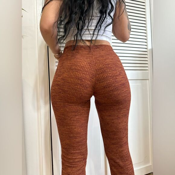 COPY - URBAN OUTFITTERS KNIT STRAIGHT LEG PANT IN ORANGE/RED SIZE SMALL - Picture 4 of 9